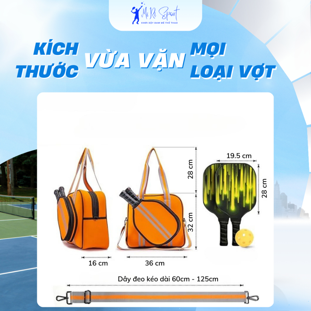 Túi Đựng Vợt Pickleball Nam Nữ Cao Su Chống Sốc Balo Đựng Vợt Dụng Cụ Thể Thao Pickleball MiRi Sport
