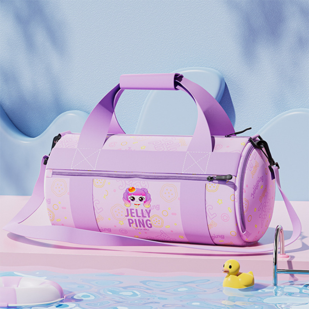 Túi đi bơi đựng đồ bơi có ngăn đựng đồ ướt đồ khô cho bé gái hiệu YouYou màu hồng tím Yuripromax