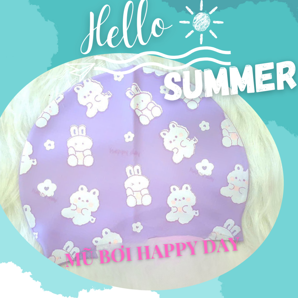 Nón bơi cho bé mũ bơi Silicon kín nước hình Pony khủng long nàng tiên cá YUKE YOUYOU Mirilik Sport