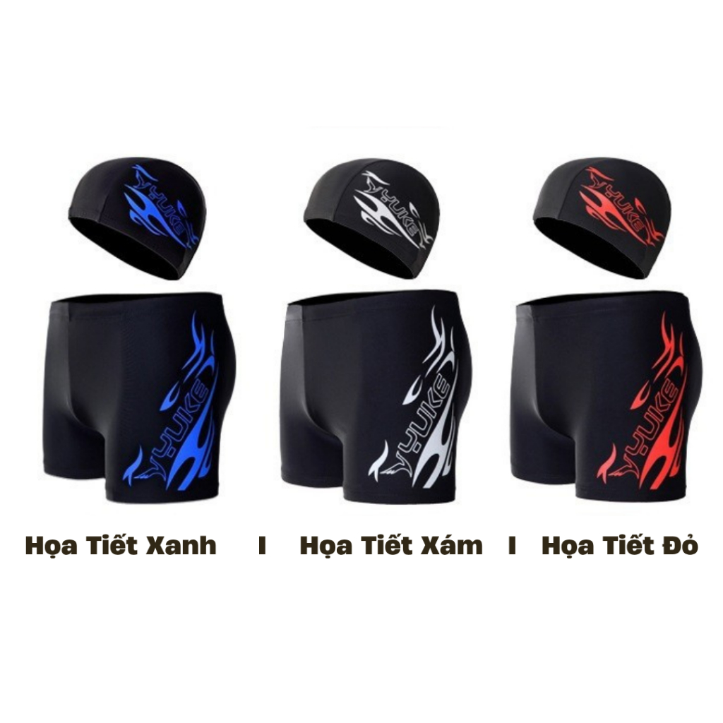 Combo Quần bơi nam + Nón bơi vải hiệu YUKE cao cấp nam tính hợp thời trang YURIPROMAX