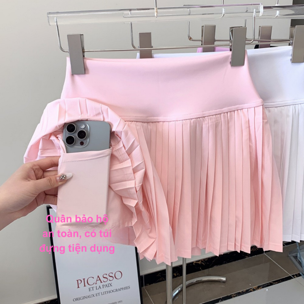 Chân Váy Tennis Pickleball Xếp Ly Nữ Có Quần Túi Trong Thể Thao Chống Sốc Mirilik House