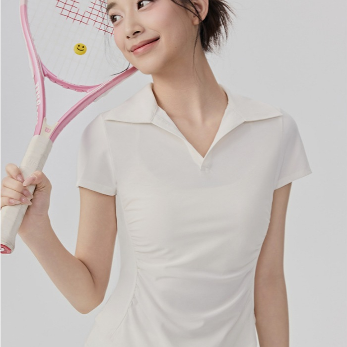 Bộ đồ Pickleball nữ áo polo tay ngắn nhún hông phối chân váy, sét thể thao nữ chơi tennis Mirilik