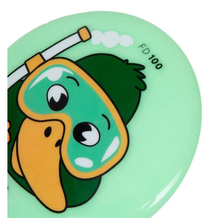 Đĩa ném mini mềm cho trẻ em đồ chơi bãi biển bé trai bé gái FD100 xanh lá hình mặt vịt Yuripromax