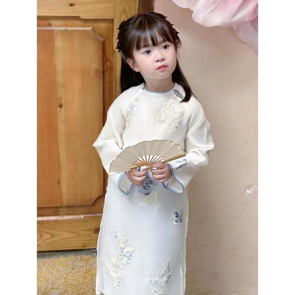 Áo dài bé gái size đại cho áo dài tết 2026 cho bé du xuân quần áo dài chất liệu lụa Yuripromax