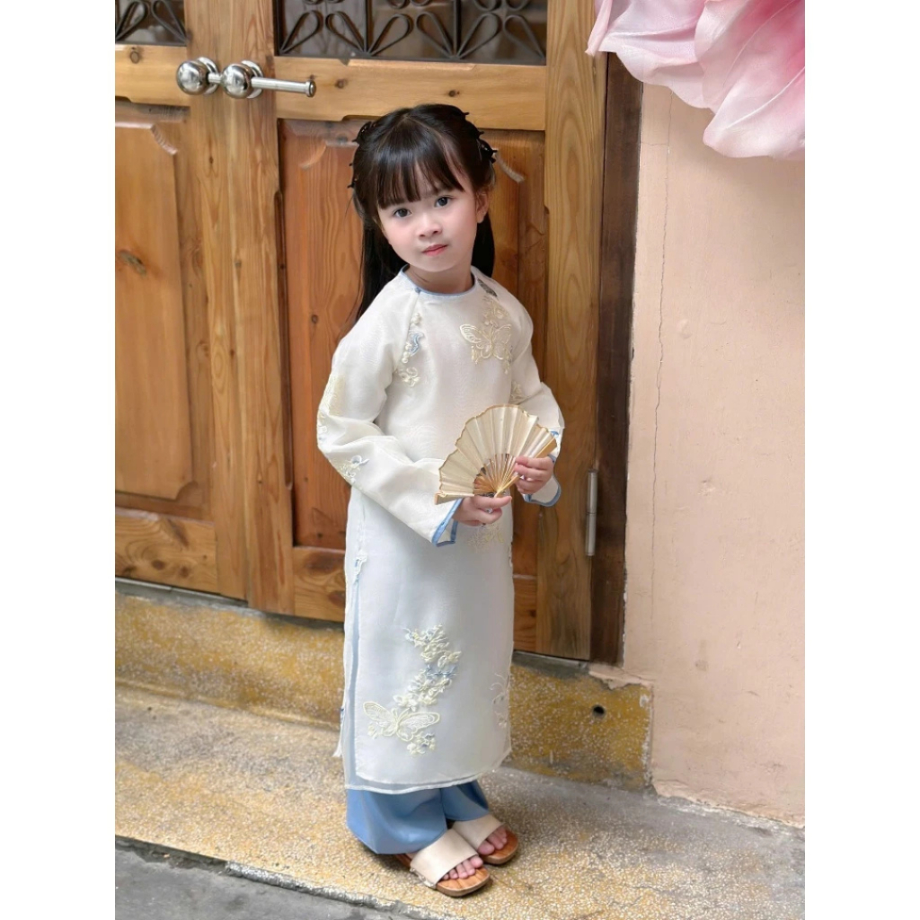 Áo dài bé gái size đại cho áo dài tết 2026 cho bé du xuân quần áo dài chất liệu lụa Yuripromax
