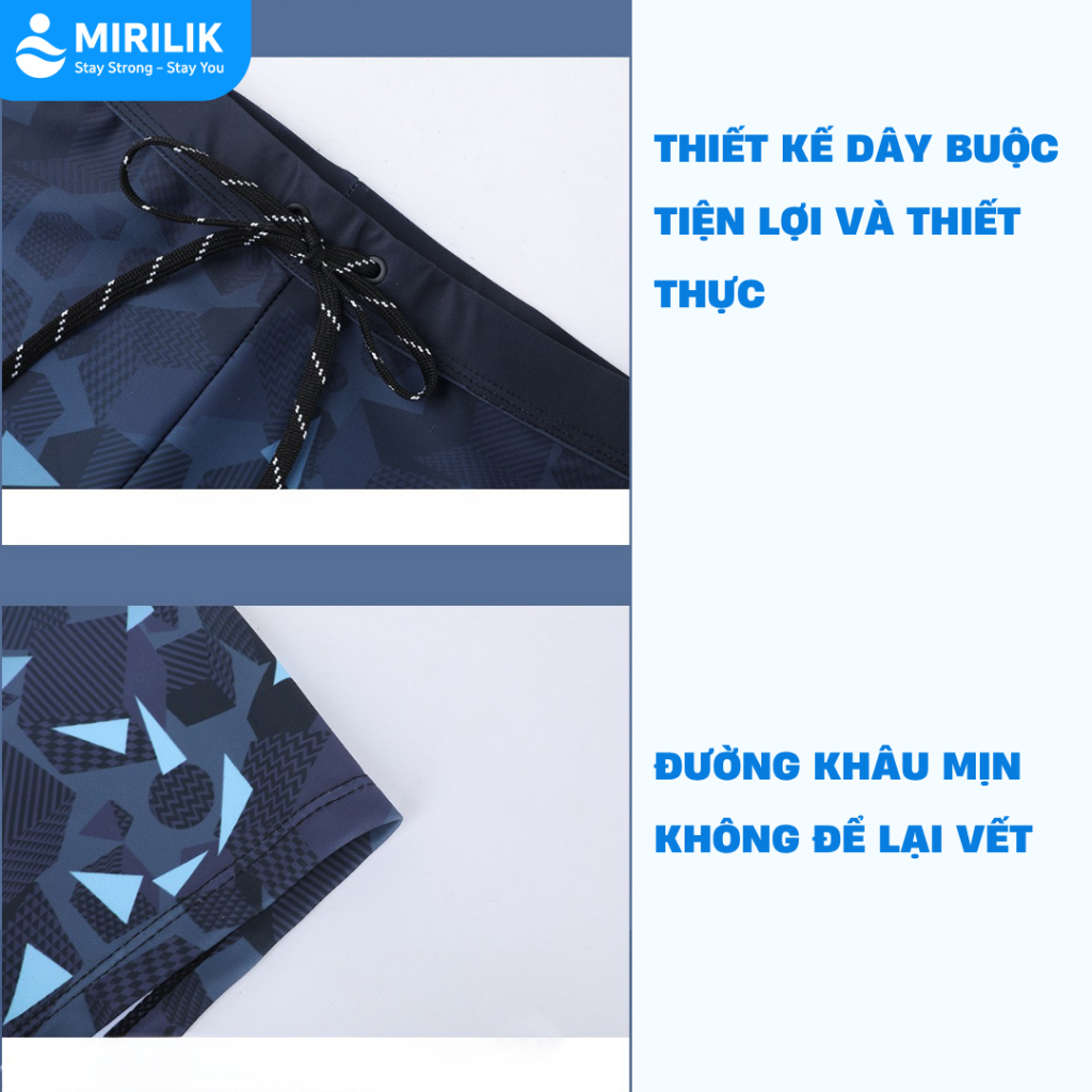 Quần bơi nam từ 40kg - 110kg dáng đùi thoáng khí chống lộ hiệu YouYou họa tiết lập thể Mirilik