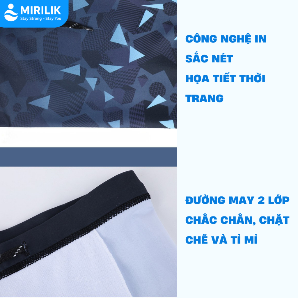 Quần bơi nam từ 40kg - 110kg dáng đùi thoáng khí chống lộ hiệu YouYou họa tiết lập thể Mirilik