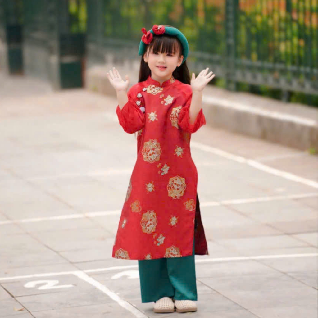 Áo Dài Tết 2026 Cho Bé Áo Dài Bé Trai Bé Gái Màu Đỏ Bé Du Xuân Chụp Ảnh Tết Mirilik House