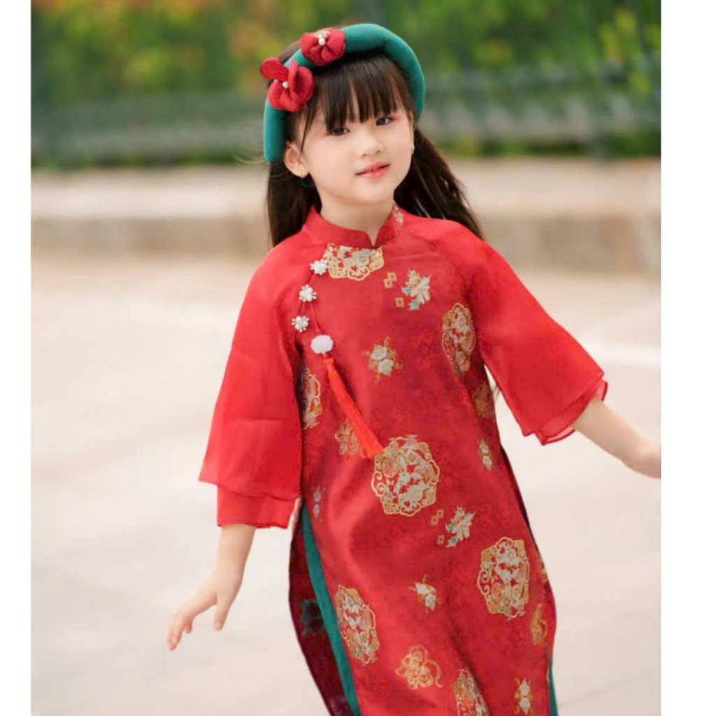 Áo Dài Tết 2026 Cho Bé Áo Dài Bé Trai Bé Gái Màu Đỏ Bé Du Xuân Chụp Ảnh Tết Mirilik House