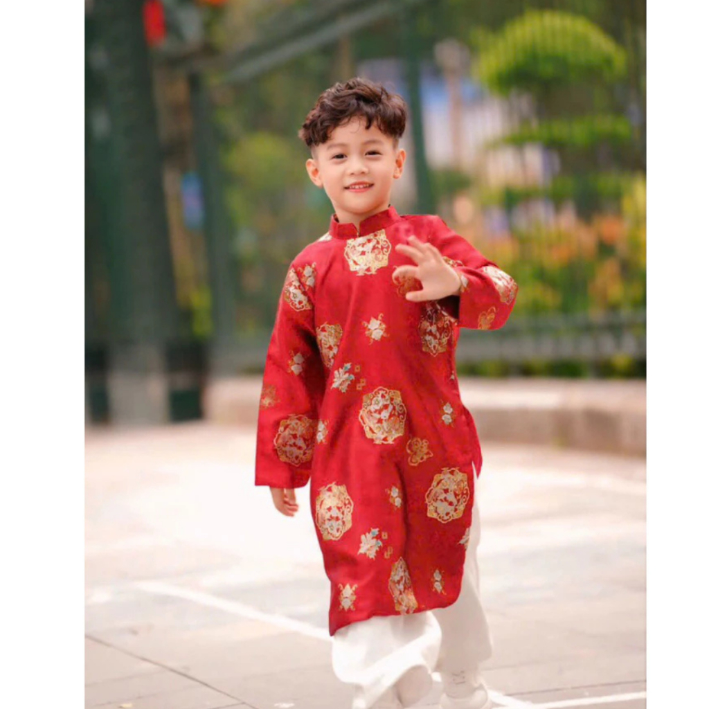 Áo Dài Tết 2026 Cho Bé Áo Dài Bé Trai Bé Gái Màu Đỏ Bé Du Xuân Chụp Ảnh Tết Mirilik House