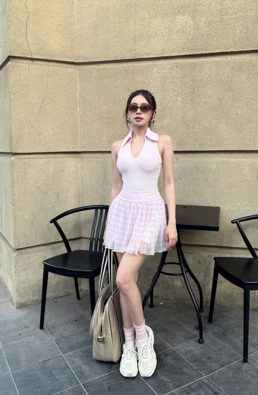 Set Váy Pickleball Tennis Bra Mút Đúc Tập Thể Thao Nữ Chất Thun Lạnh Hàng Quảng Châu Cao Cấp Mirilik