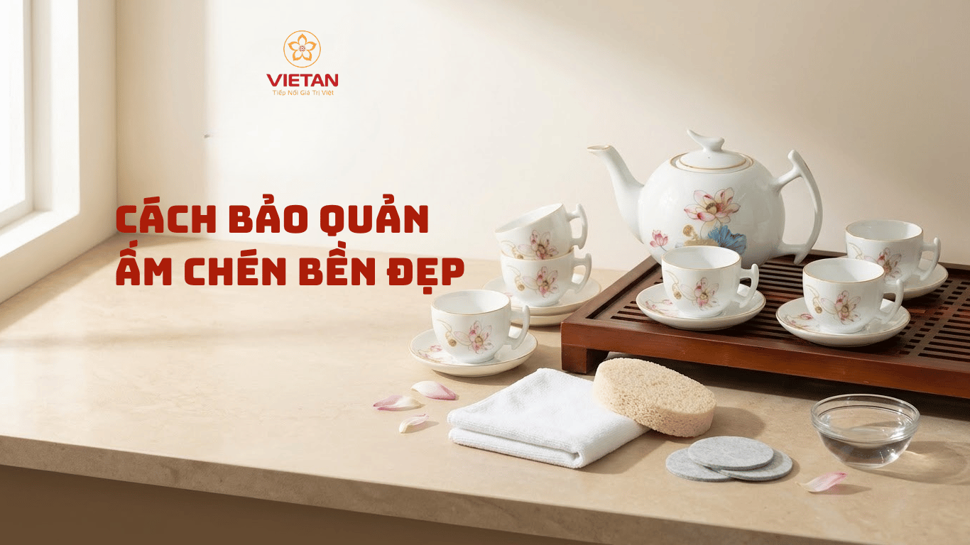 ấm chén trắng in logo 5