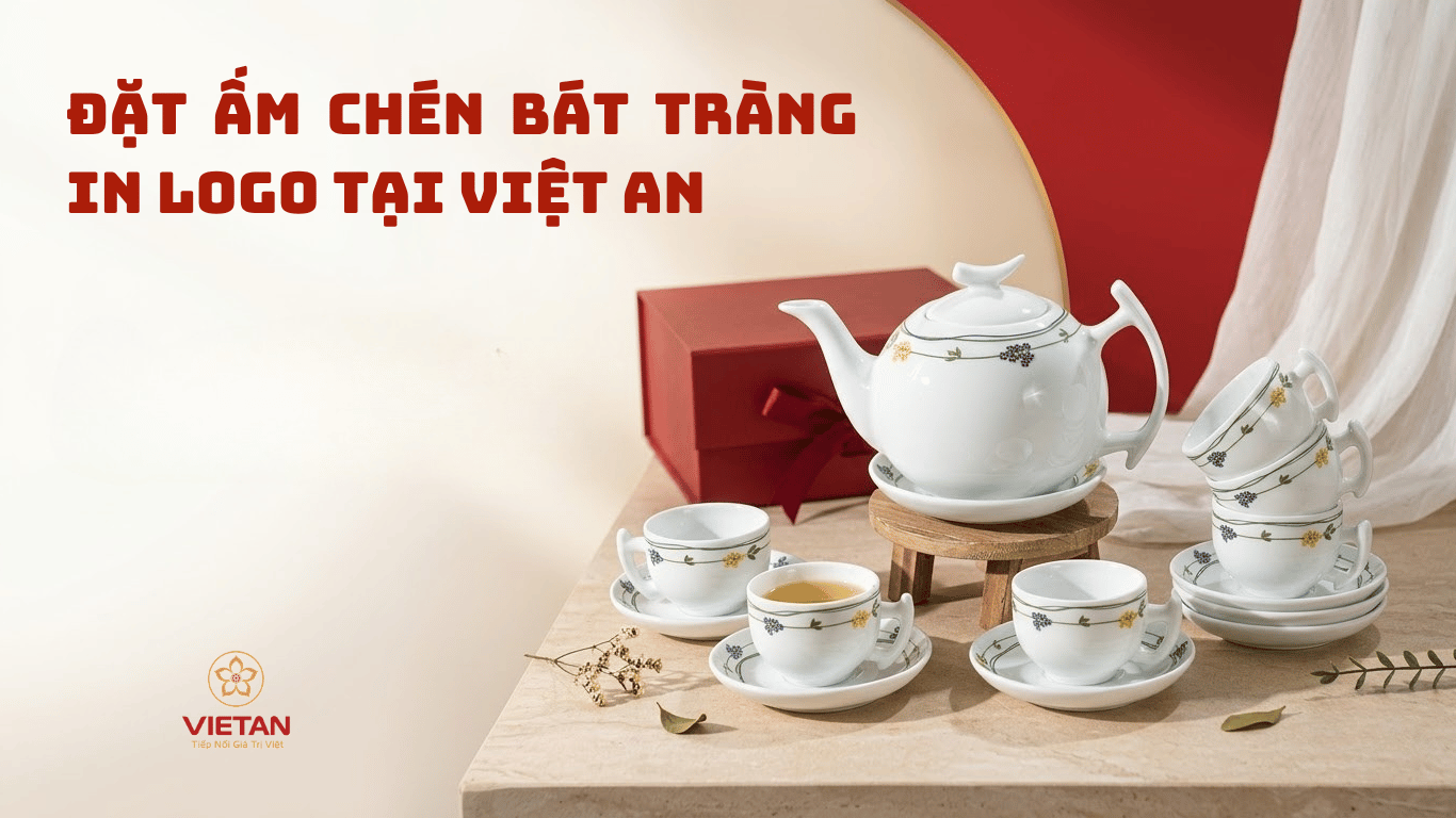 ấm chén trắng in logo 6