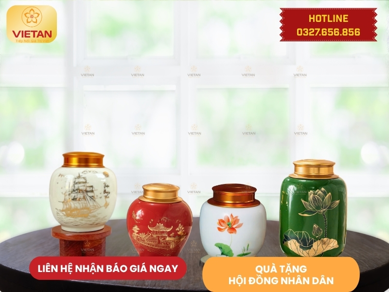 Hũ đựng trà gốm sứ