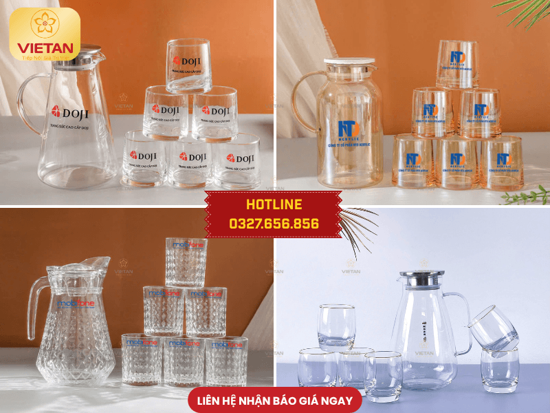 Bộ bình cốc thuỷ tinh quà 27/7 Ngày Thương binh Liệt sĩ ý nghĩa - Quà tri ân người có công