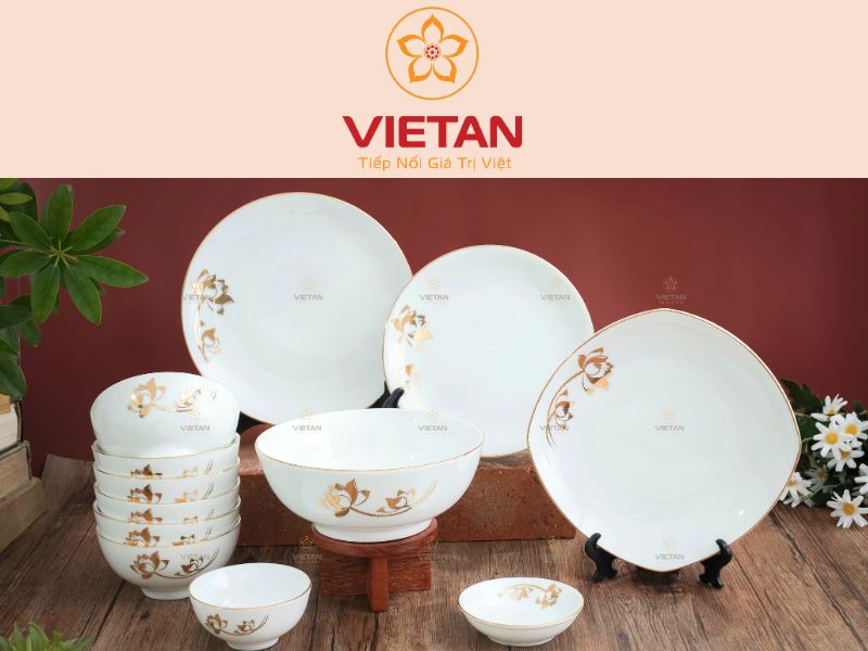bộ chén dĩa cao cấp quà tặng thành lập công ty