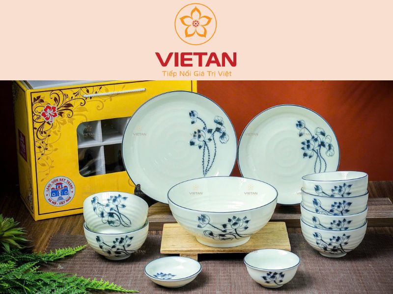 bộ bát đĩa cao cấp tặng quà kỷ niệm thành lập doanh nghiệp