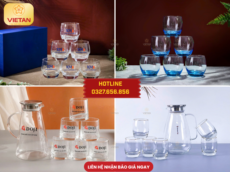 Bộ cốc thuỷ tinh Quà tặng Trung thu giá rẻ cho khách hàng