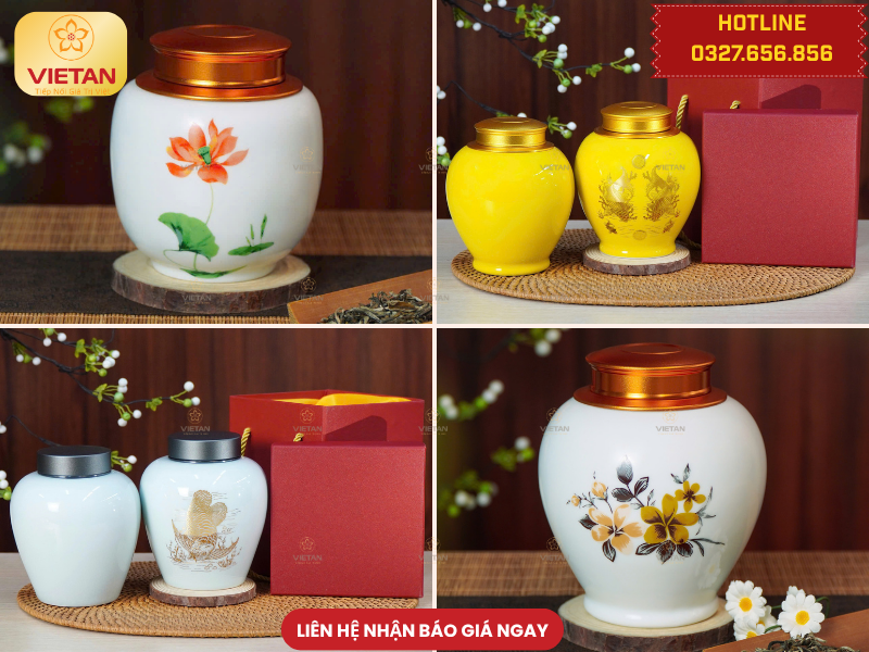 Hũ đựng trà cao cấp Gợi ý quà Trung thu tặng sếp nữ ý nghĩa