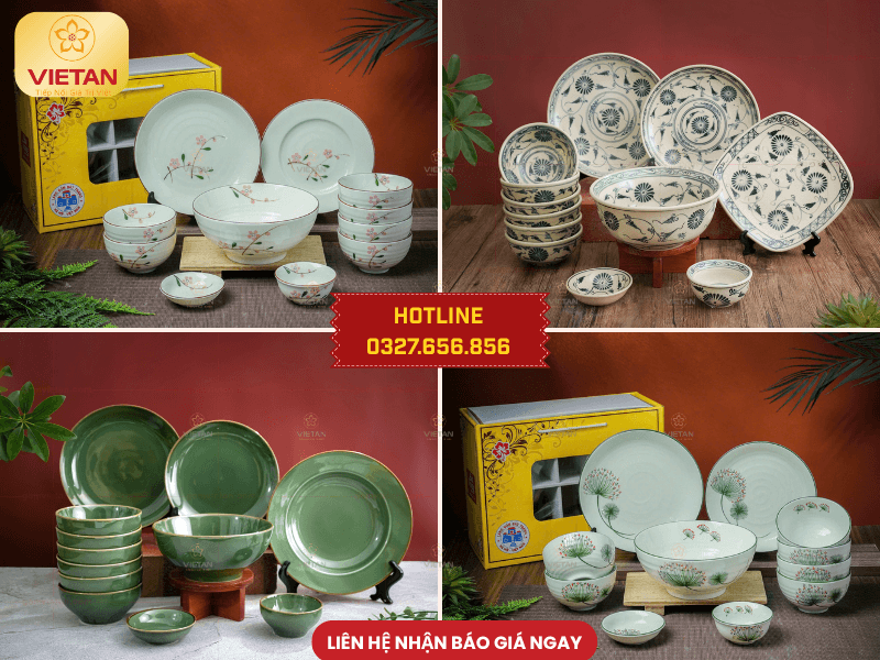Bộ bát đĩa cao cấp Gợi ý quà Trung thu tặng sếp nữ ý nghĩa