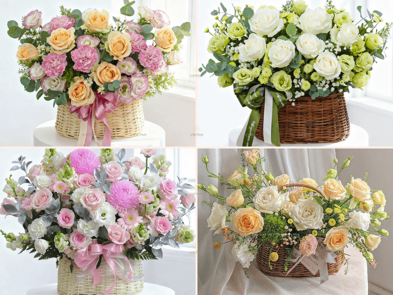 Giỏ hoa tươi Gợi ý quà Trung thu tặng sếp nữ ý nghĩa