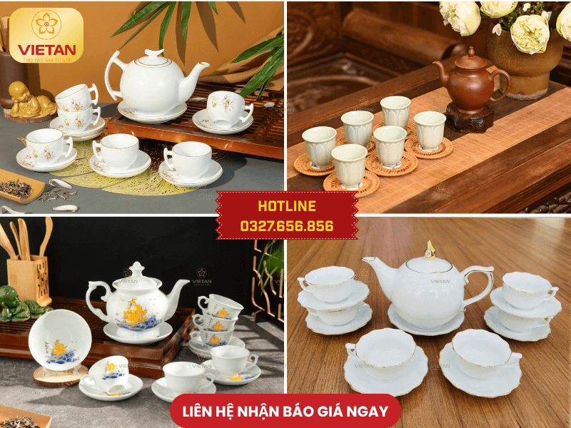 Bộ ấm trà Bát Tràng