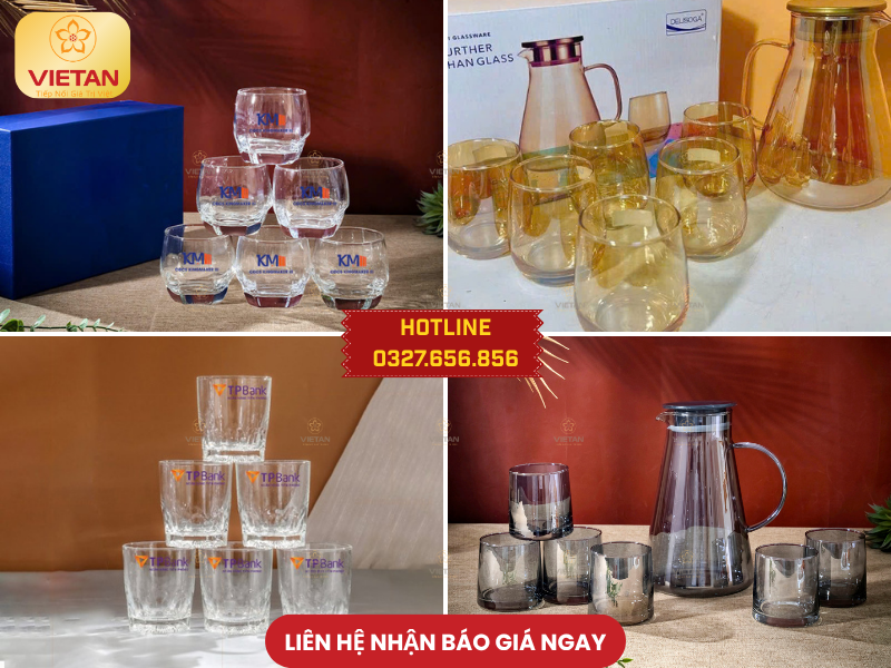 Bộ cốc thủy tinh tặng ngày 1/5 cho công nhân viên nhà máy xí nghiệp