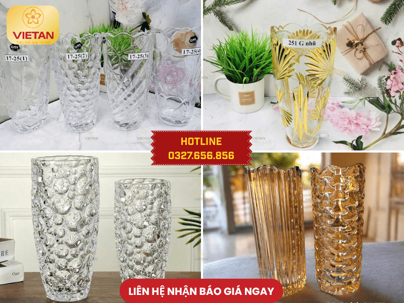 Bình hoa gốm sứ hoặc thủy tinh tặng ngày 1/5 cho công nhân viên nhà máy xí nghiệp