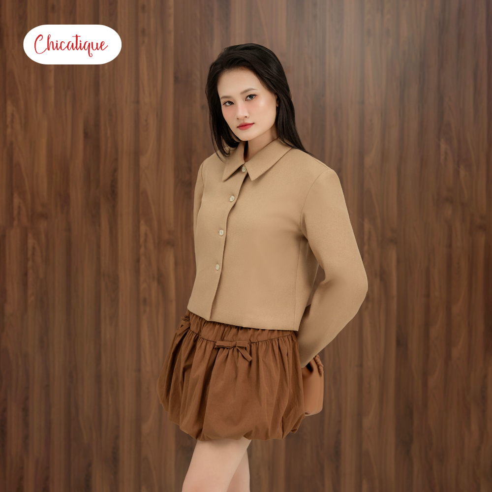 Áo khoác nữ Chicatique Rio chất Kaki xước Hàn đứng form thanh lịch