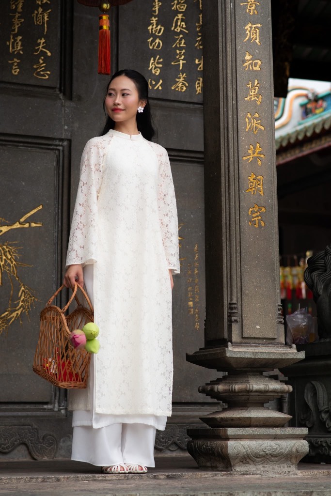 Set áo dài nữ Chicatique An Viên lụa Ngọc Trai mềm mượt form chuẩn dự tiệc Lễ Tết