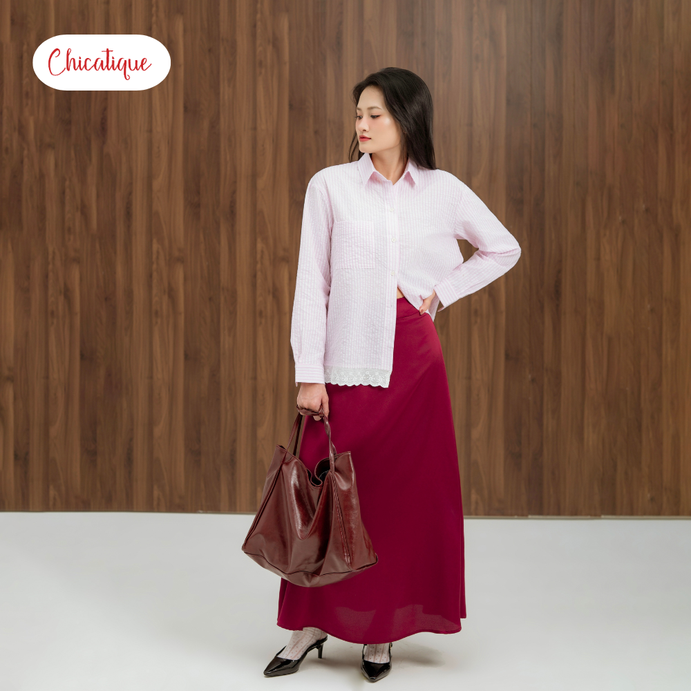 Chân váy lụa Chicatique Emily dáng chữ A hai lớp mềm mịn