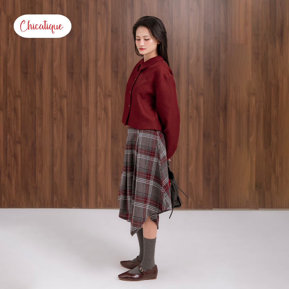 Áo khoác nữ Chicatique Rio chất Kaki xước Hàn đứng form thanh lịch