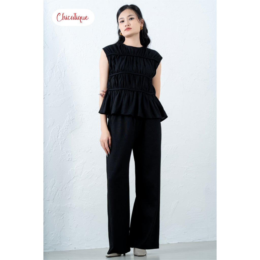 Set áo kiểu nữ quần suông Chicatique Hemi chất Linen Baboo không nhăn form nhẹ basic