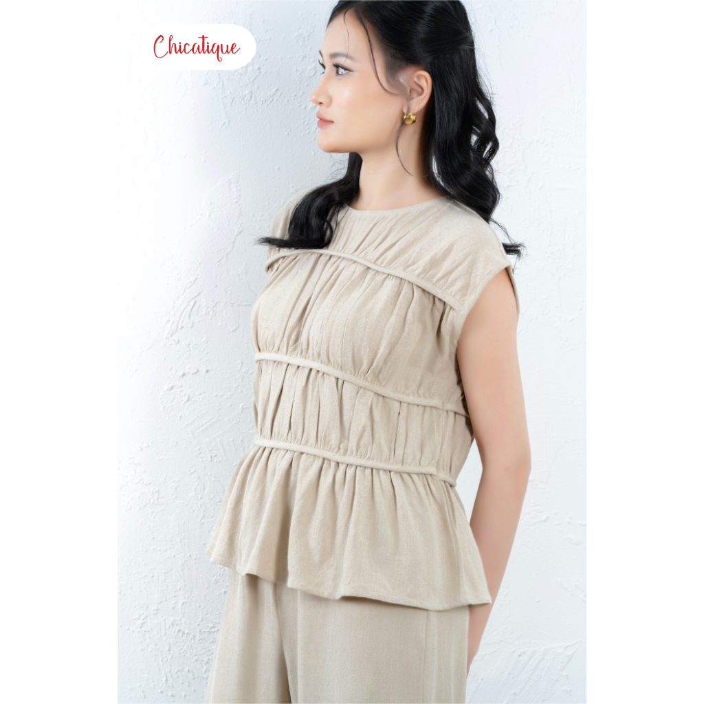 Set áo kiểu nữ quần suông Chicatique Hemi chất Linen Baboo không nhăn form nhẹ basic