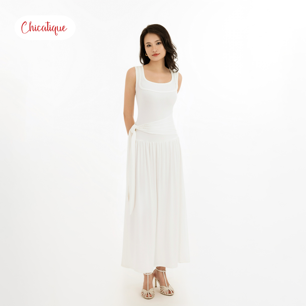 Đầm thun sát nách Chicatique Hadi cotton Hàn co giãn dáng dài ôm tôn dáng