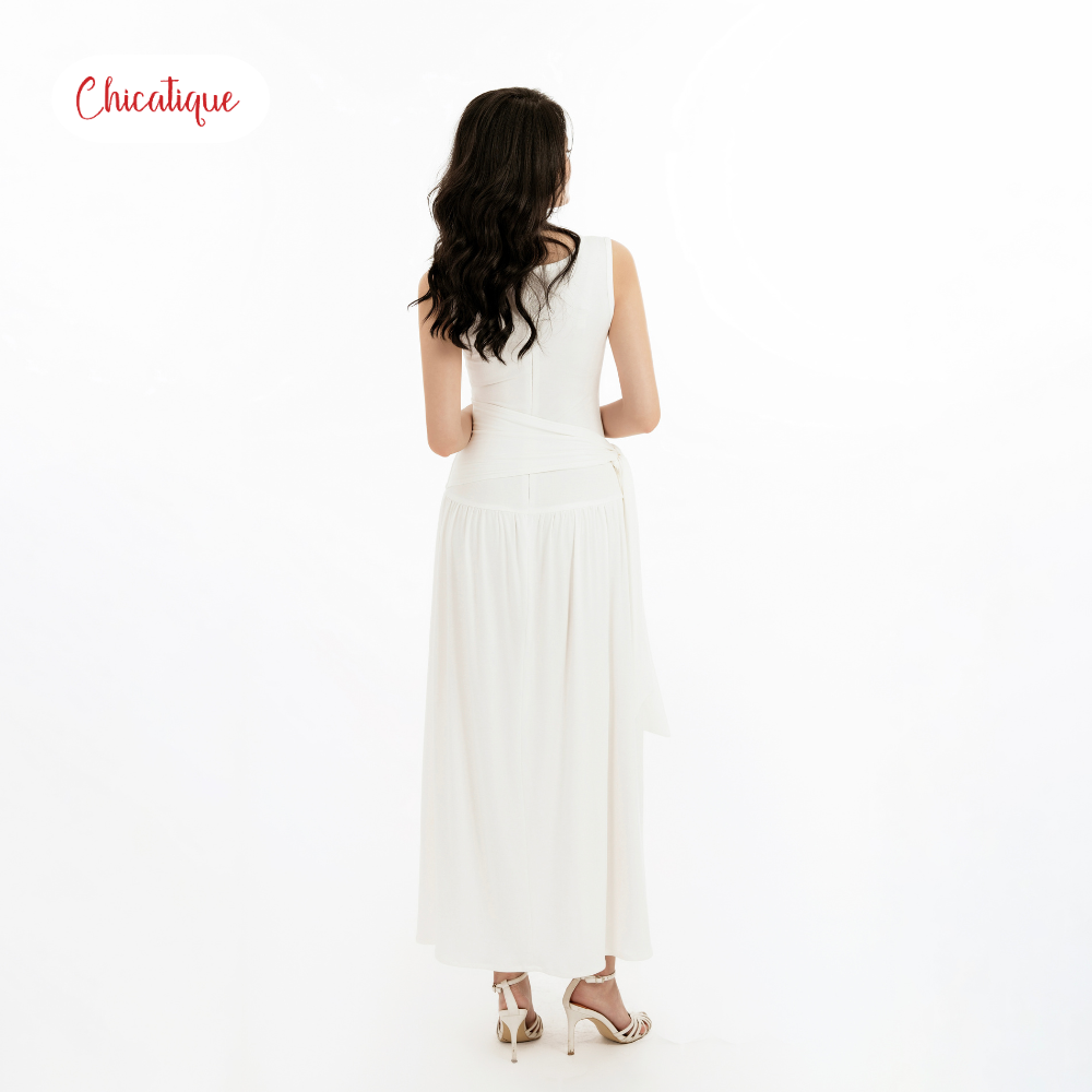 Đầm thun sát nách Chicatique Hadi cotton Hàn co giãn dáng dài ôm tôn dáng