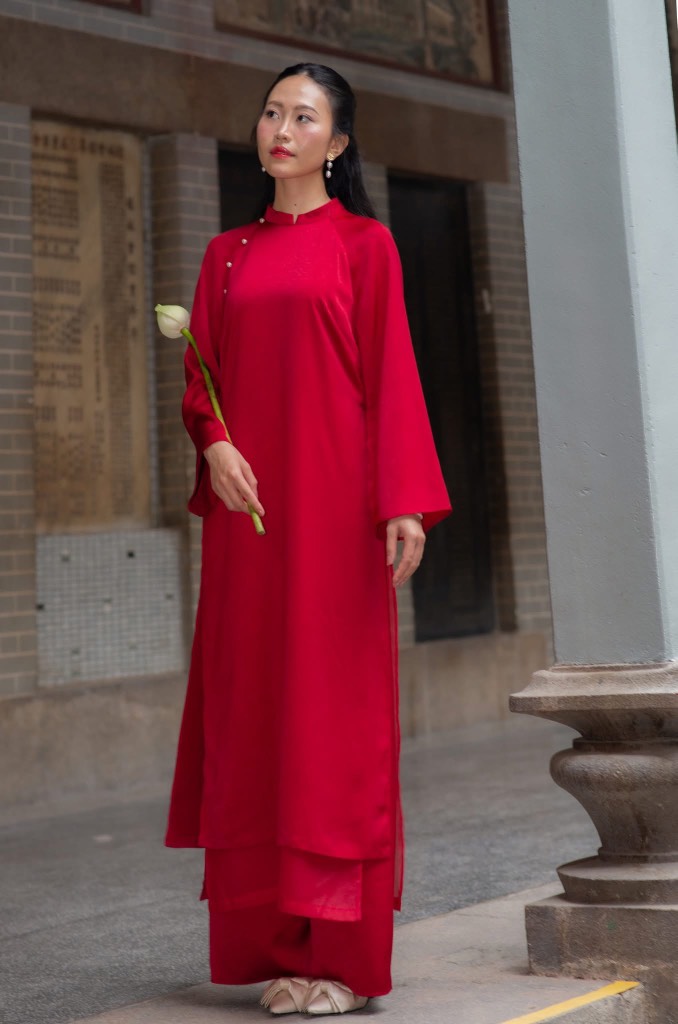 Set áo dài nữ Chicatique An Viên lụa Ngọc Trai mềm mượt form chuẩn dự tiệc Lễ Tết