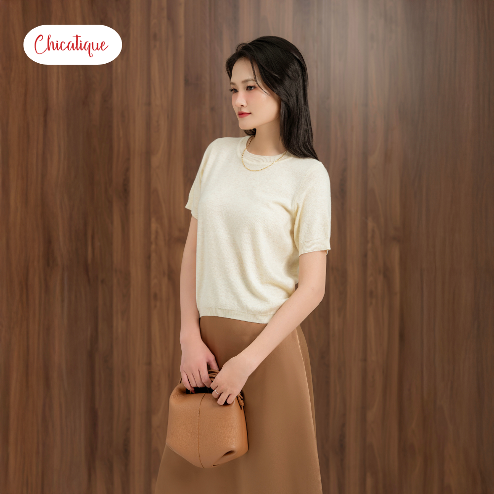 Áo Taylor Knit Top Chicatique Cotton dệt mềm mại basic form ôm nhẹ