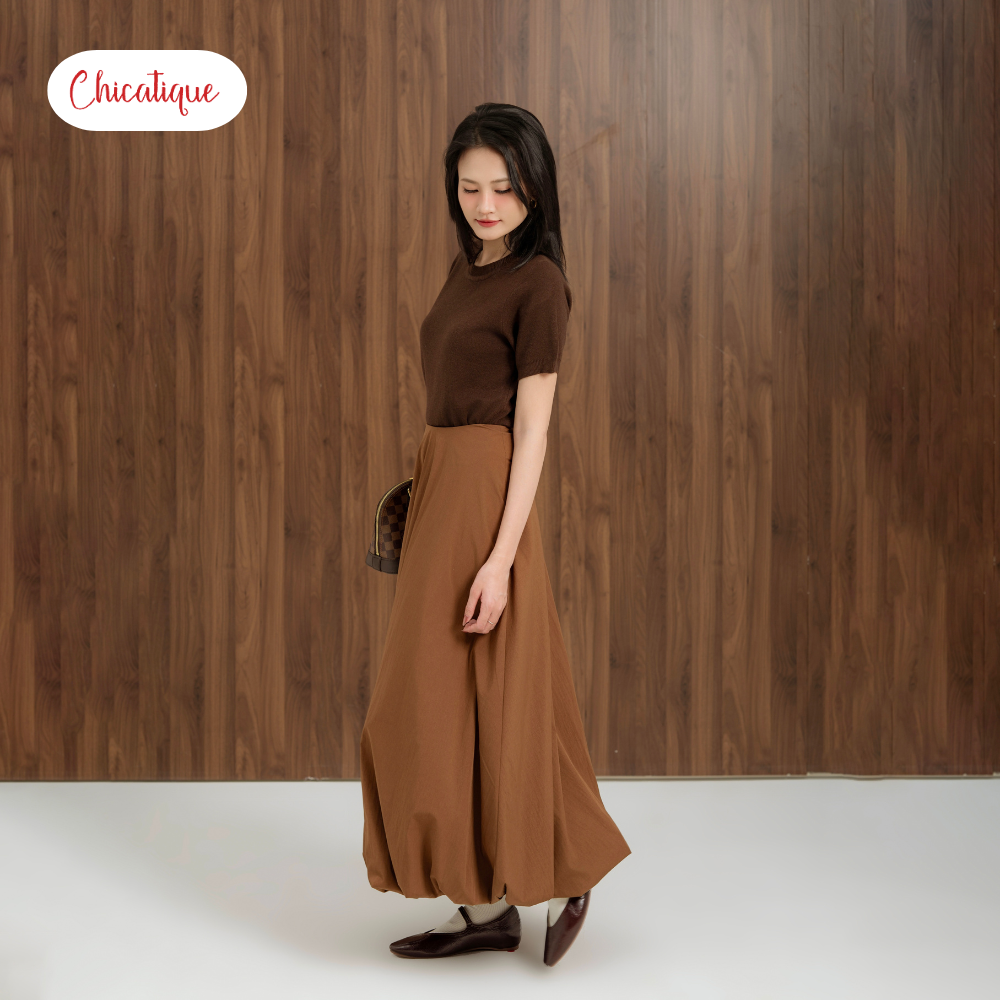 Áo Taylor Knit Top Chicatique Cotton dệt mềm mại basic form ôm nhẹ