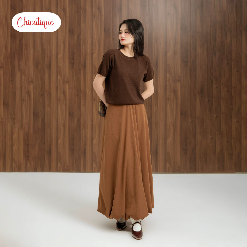 Áo Taylor Knit Top Chicatique Cotton dệt mềm mại basic form ôm nhẹ