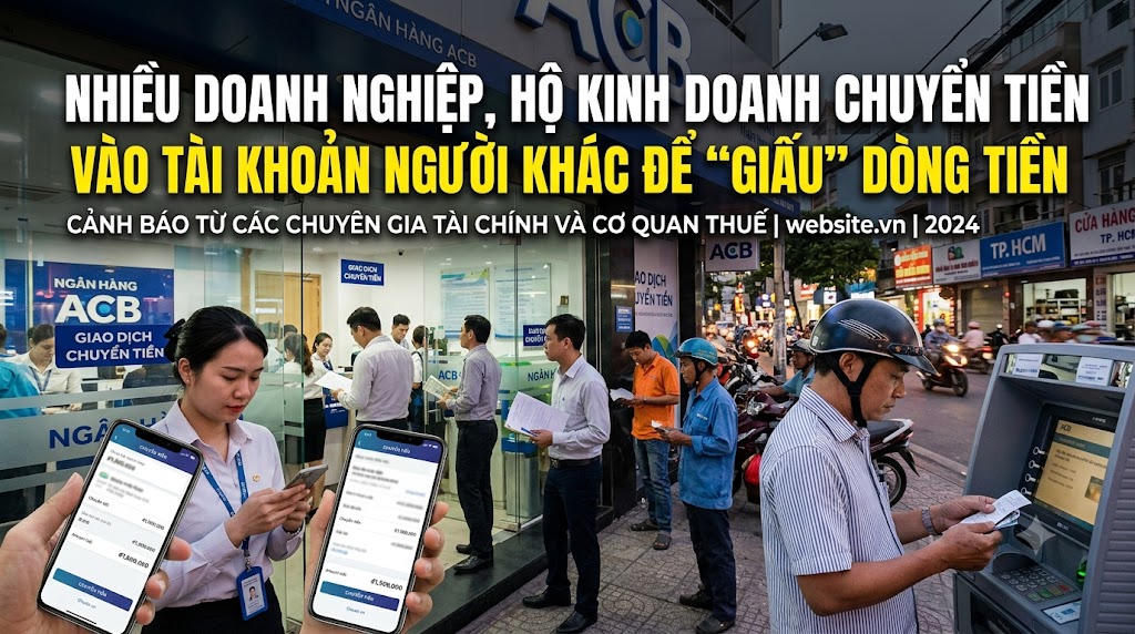 Nhiều doanh nghiệp, hộ kinh doanh chuyển tiền vào tài khoản người khác để 