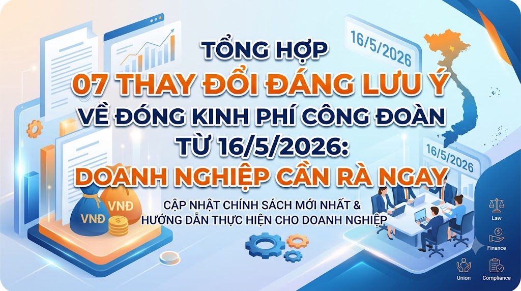 Tổng hợp 07 thay đổi về đóng kinh phí công đoàn từ 16/05/2026 doanh nghiệp cần rà ngay