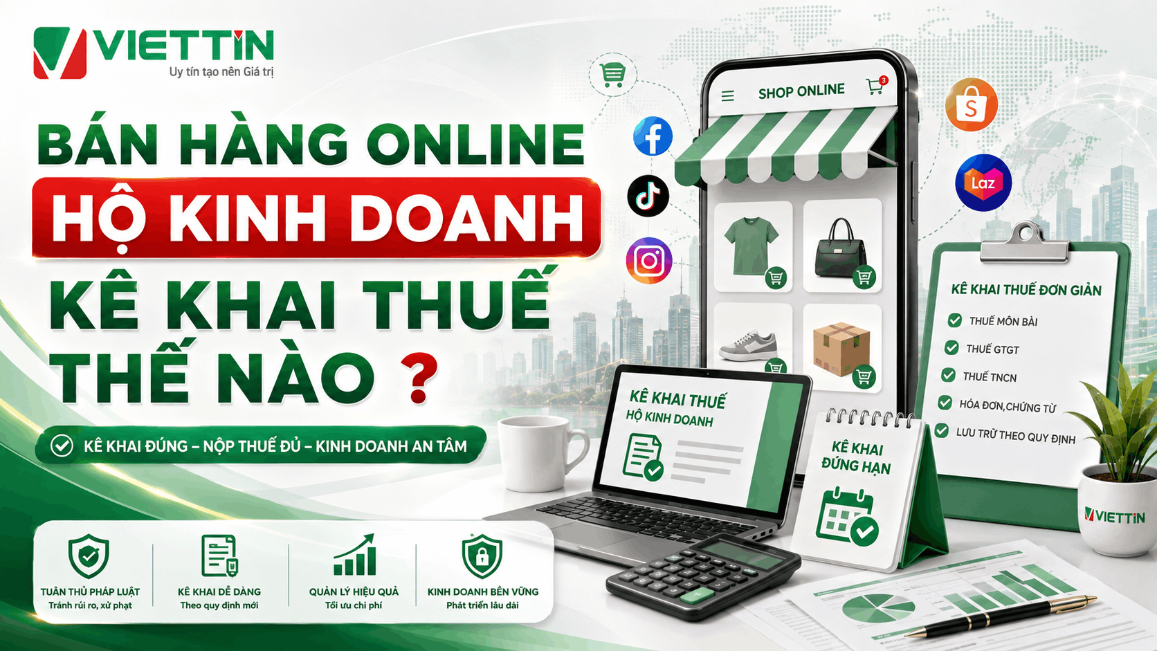Bán hàng Online hộ kinh doanh kê khai thuế như thế nào ?