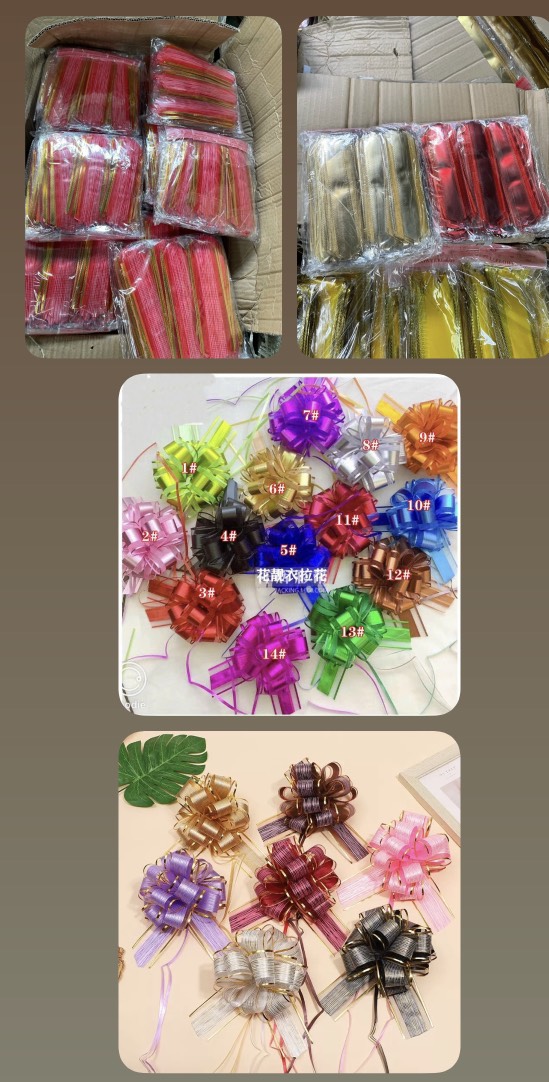 Nơ tú cầu rinbon & voan màu vàng (1T*240B*20C)