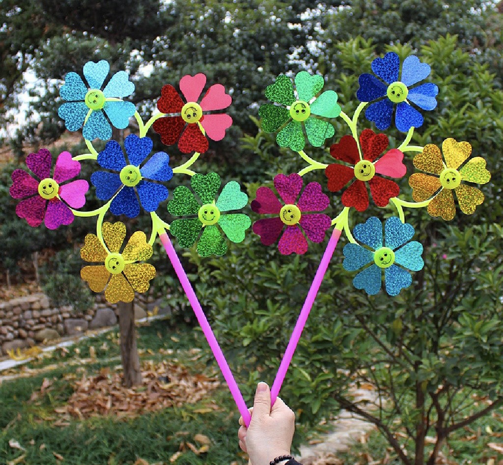 Chong chóng nhựa 6 bông - kim tuyến (1T*400C)