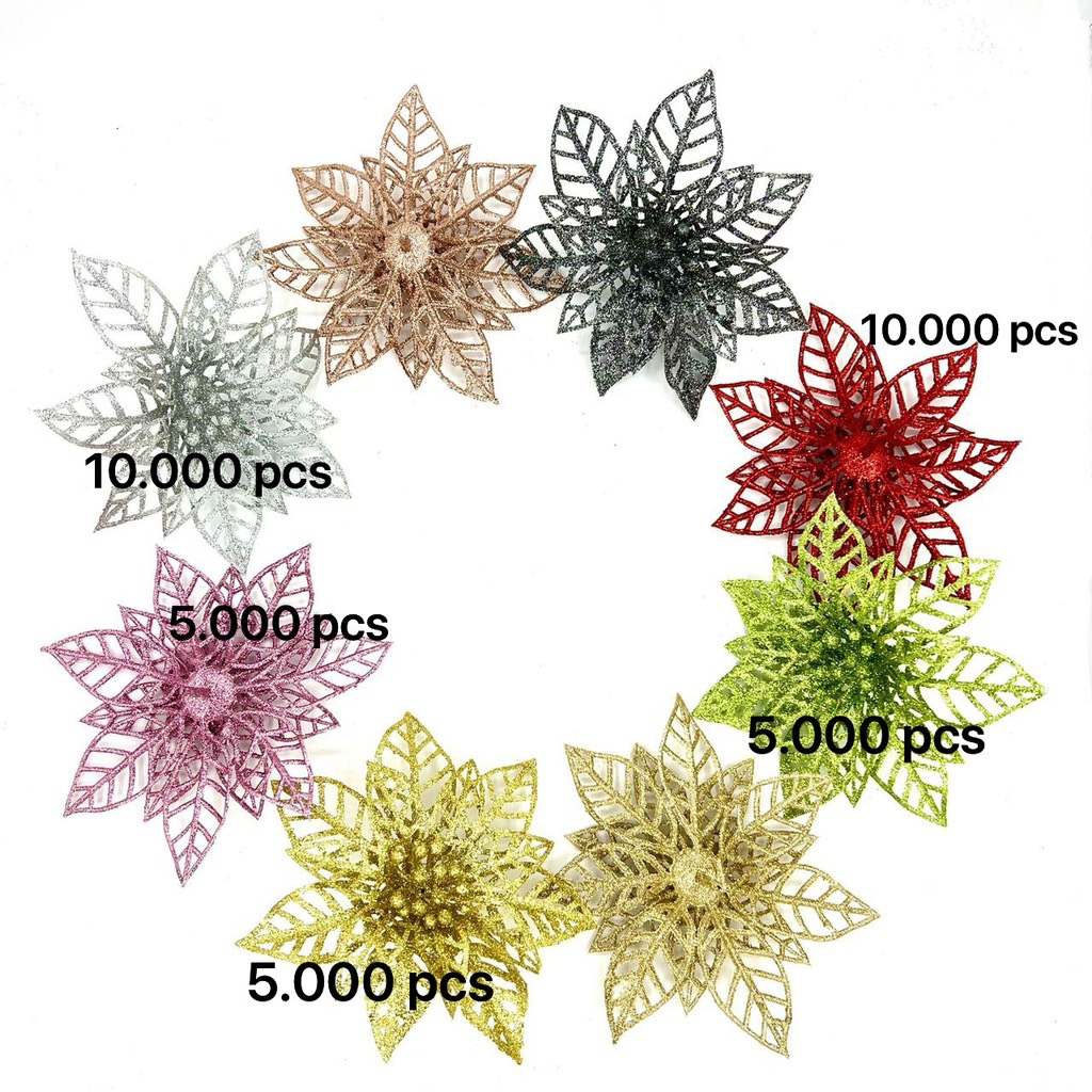 Hoa kép nhỏ trang trí màu bạc - sét 10 cái