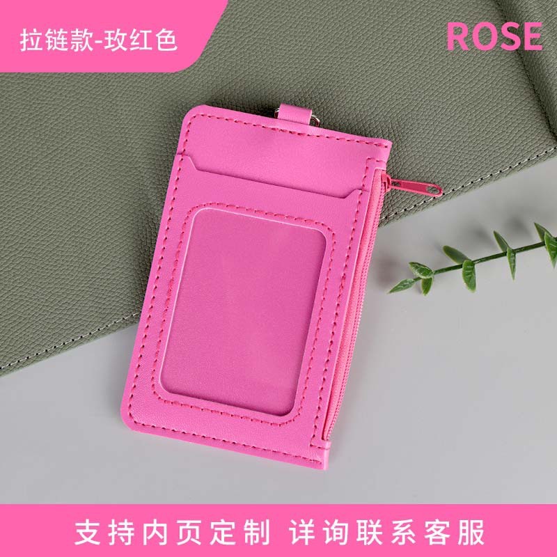 Bảng tên da có dây kéo màu hồng (1T*40X*25C)