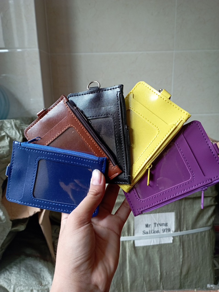 Bảng tên da có dây kéo màu xám (1T*40X*25C)