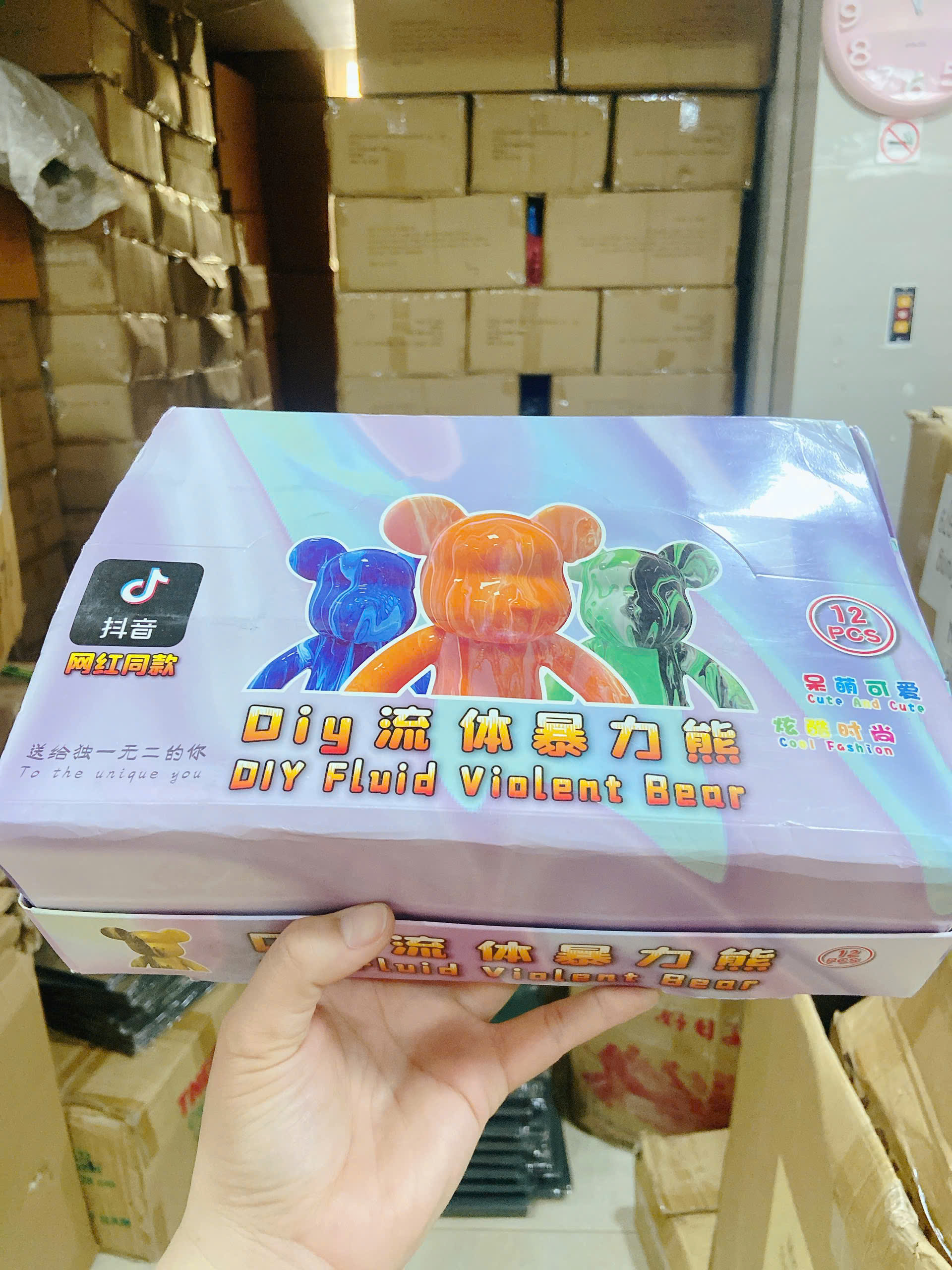 Đồ chơi đổ màu gấu bearick, thiết kế làm móc chìa khoá ( 1T*360B )