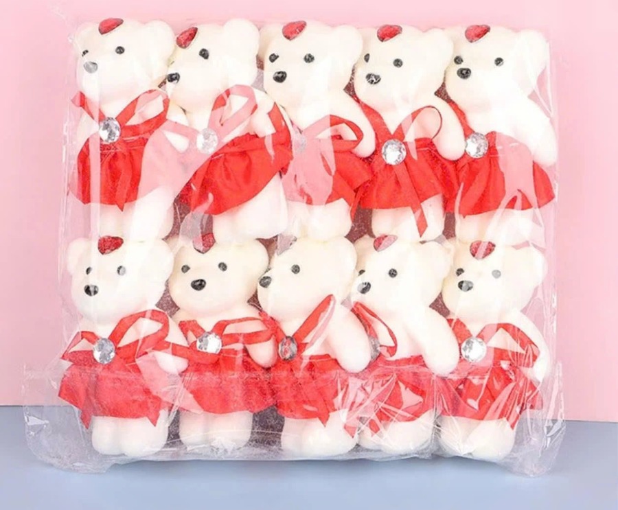 Gấu gói hoa không chữ - đỏ ( 1T*100B*10C )